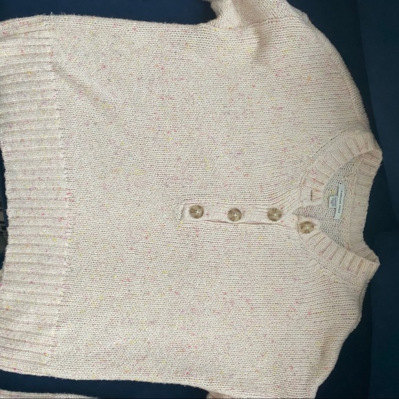 American Eagle Henley Knit Pink Cotton Sweater XS - Picture 6 of 8